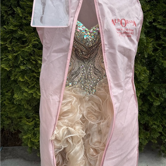 Quinceañera Champagne Strapless dress - Picture 3 of 16